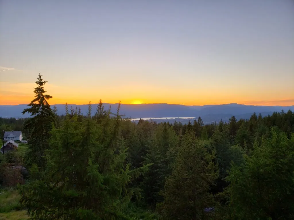 Sunset from Myra Canyon Lodge